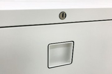 4段ラテラル スチール 中古 オカムラ レクトライン キャビネット ラテラル書庫 中古キャビネット スチール書庫 ホワイト 中古オフィス家具 4BG5ZC ZA75の画像