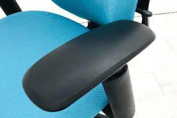 オカムラ シルフィーチェア 2016年製 ハイバック 可動肘 中古チェア Sylphy クッション 中古オフィス家具 ブルーグリーン C687XR-FSG6画像
