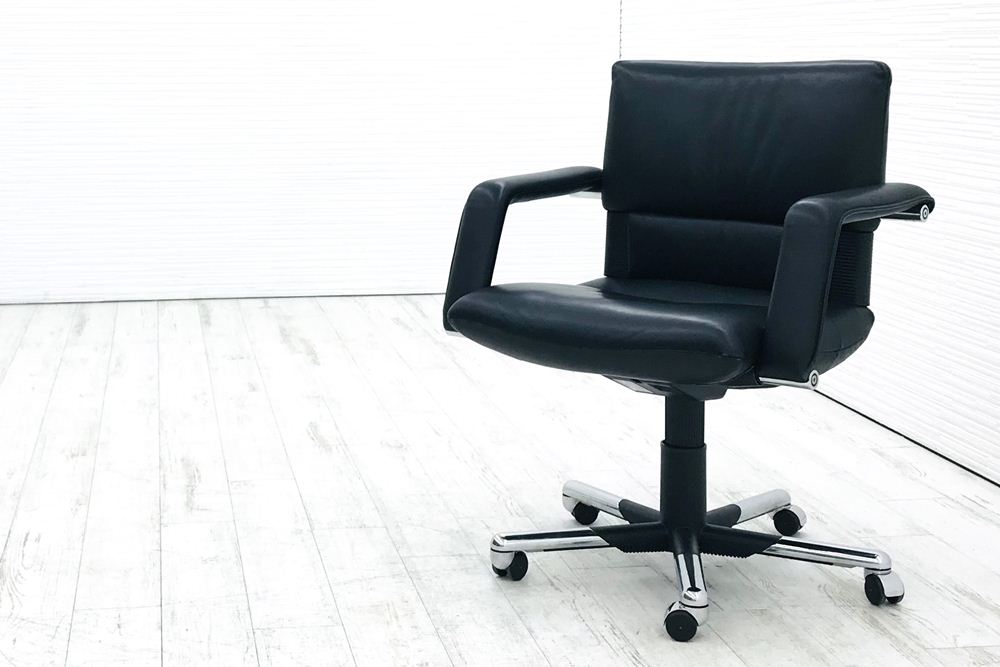 イマーゴチェア ヴィトラ Vitra イマーゴ 中古 ローバック 革 ブラック 中古オフィス家具 エグゼクティブチェア 高級チェアの画像