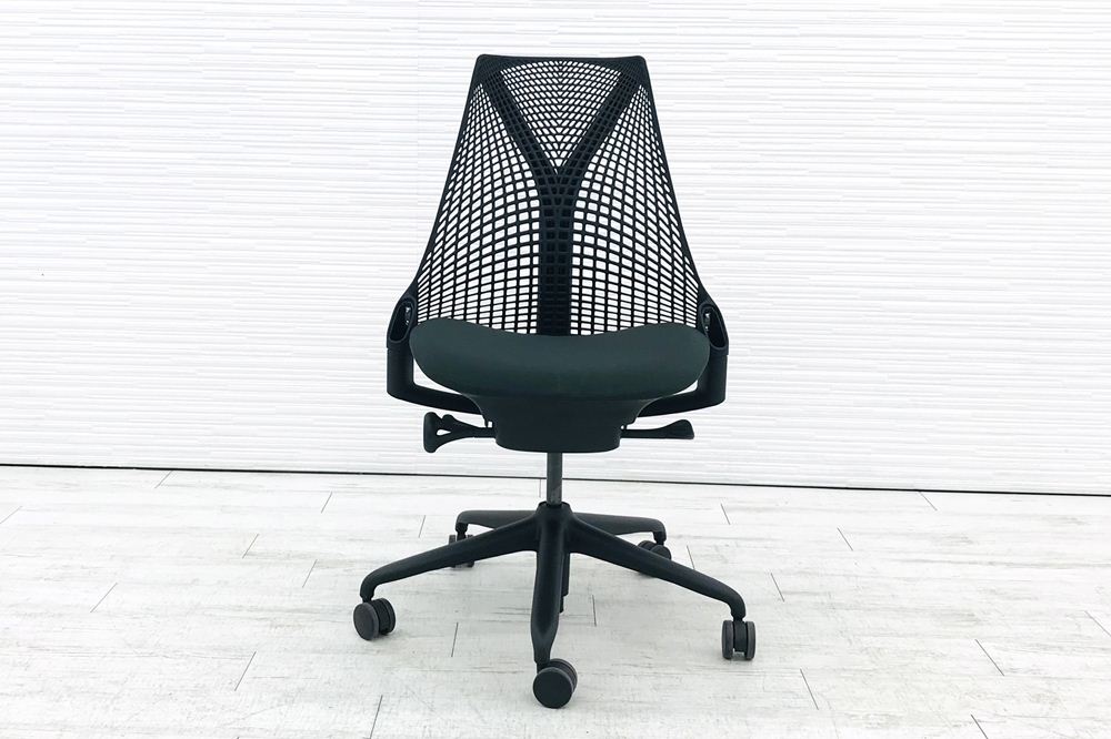 セイルチェア 中古 ハーマンミラー 中古オフィスチェア SAYL Chairs デザインチェア 中古オフィス家具 肘無 ダークグリーン画像
