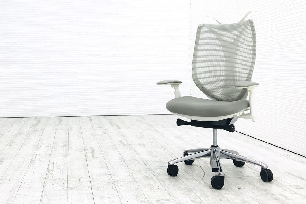 オカムラ サブリナチェア 2014年製 中古 ハイバック 中古オフィス家具 Sabrina C854BW-FSZ3 ライトグレーの画像