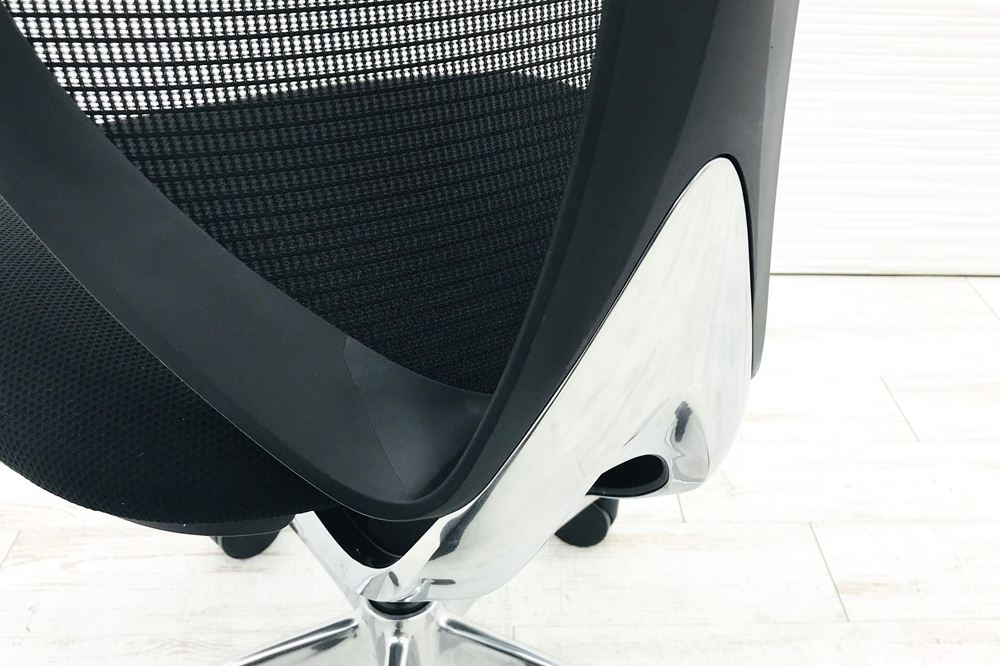 サブリナチェア 中古 オカムラ サブリナ 2014年製 ハイバック メッシュ 中古オフィス家具 事務椅子 オフィスチェア 固定肘 ブラック画像
