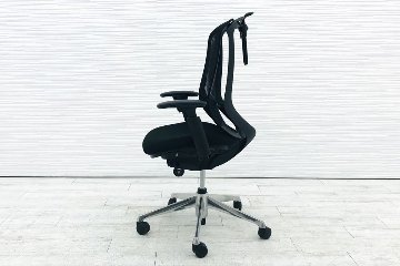 シルフィーチェア オカムラ 中古 2016年製 オフィスチェア ハイバック メッシュ 可動肘 事務椅子 中古チェア 中古オフィス家具 ブラック画像