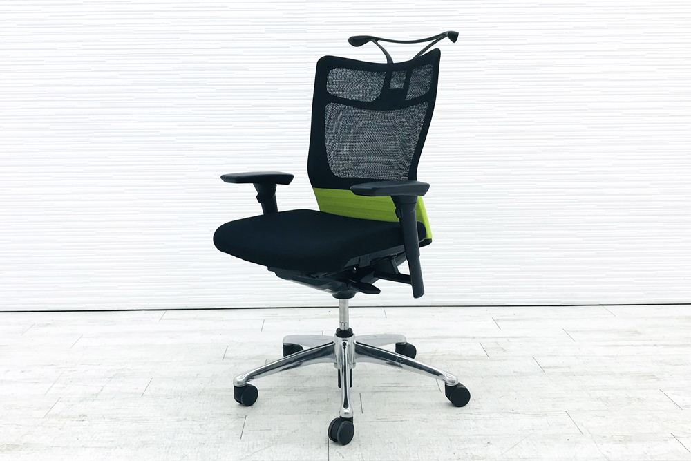 フィーゴチェア 2010年製 オカムラ フィーゴ 中古 オフィスチェア OAチェア 事務椅子 シームレス 中古オフィス家具 グリーン画像