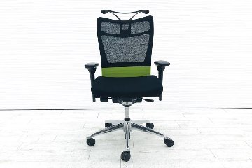 フィーゴチェア 2010年製 オカムラ フィーゴ 中古 オフィスチェア OAチェア 事務椅子 シームレス 中古オフィス家具 グリーン画像