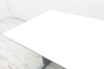 オカムラ リフティオ 昇降テーブル 配線無し 中古机 手動昇降 幅1800 ミーティングテーブル 800H～1100H 中古オフィス家具 ホワイト画像