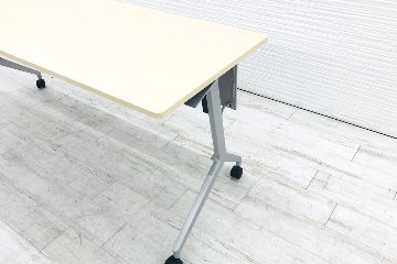 会議テーブル ミーティングテーブル 中古 コクヨ リーフライン ネスティングテーブル 会議机 幅1800mm 中古オフィス家具 幕板付画像