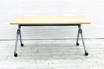 オカムラ フラプター ネスティングテーブル 会議テーブル ミーティングテーブル 中古 会議机 幅1500mm 中古オフィス家具 81F1AZ-MK37画像
