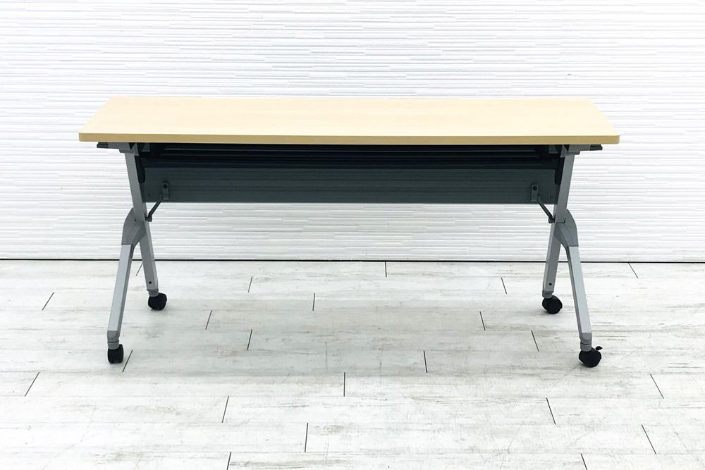 オカムラ フラプター ネスティングテーブル 会議テーブル ミーティングテーブル 中古 会議机 幅1500mm 中古オフィス家具 81F1CC-MK37画像