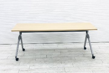 オカムラ フラプター ネスティングテーブル 会議テーブル ミーティングテーブル 中古 会議机 幅1800mm 中古オフィス家具 81F1AY-MK37画像