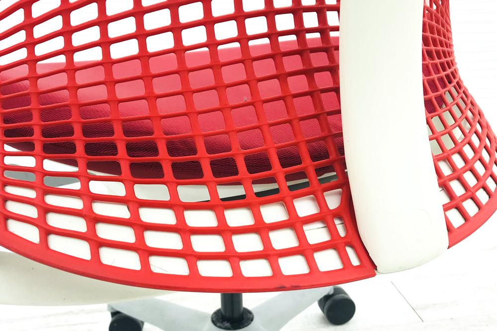 ハーマンミラー セイルチェア 中古 【前傾チルト無】 SAYL Chairs デザインチェア 中古オフィス家具 固定肘 レッド画像