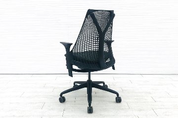 ハーマンミラー セイルチェア 中古 2017年製 ダークグリーン SAYL Chairs デザインチェア 中古オフィス家具 可動肘画像