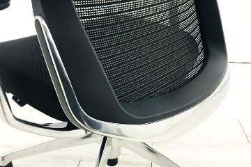 オカムラ コーラルチェア エクストラハイバック 中古 クッション 固定肘 中古オフィス家具 事務椅子 OAチェア ブラック CQ4ABR-FSH1画像
