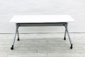 ミーティングテーブル 中古 内田洋行 プラッテ 会議机 W1500 幅1500 折りたたみテーブル 中古オフィス家具 ネスティングテーブル画像