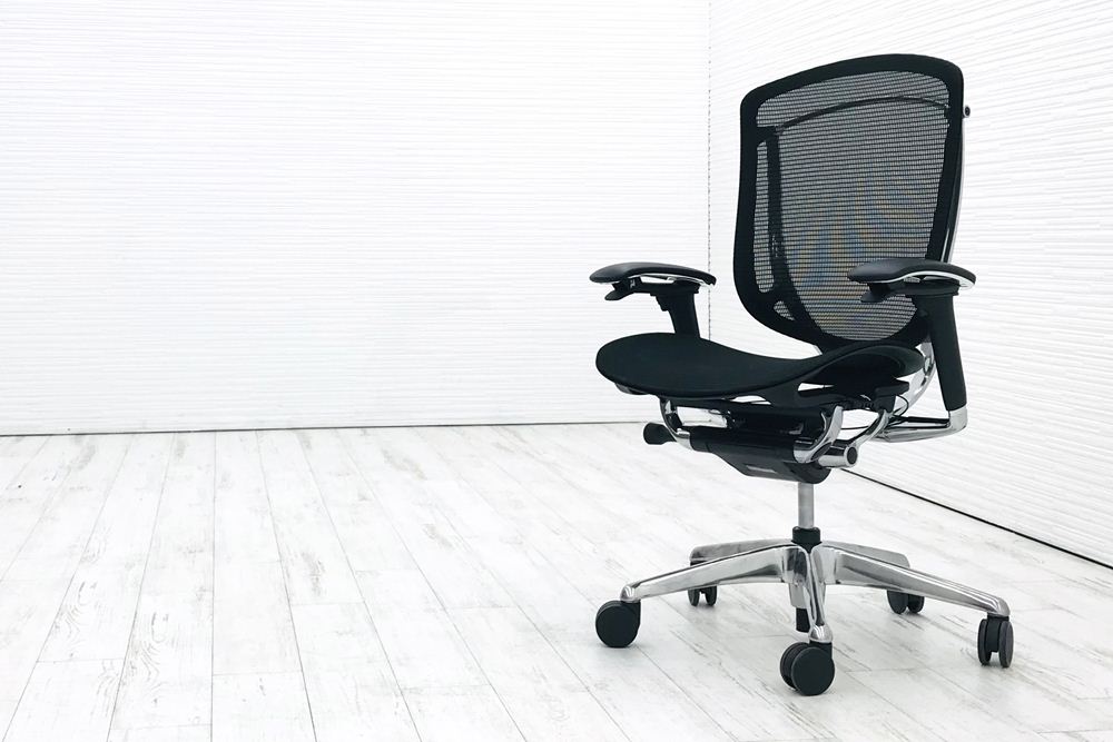 コンテッサセコンダ オカムラ コンテッサチェア 2018年製 中古 高機能チェア 中古オフィス家具 メッシュ ブラック CC81BR-FPG1の画像