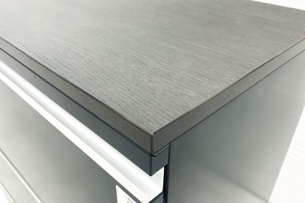 サイビ 3段 ラテラル スチール 中古 3段ラテラル書庫 コクヨ 中古キャビネット 収納家具 中古オフィス家具 SC-XL3A59SF6 ブラックの画像
