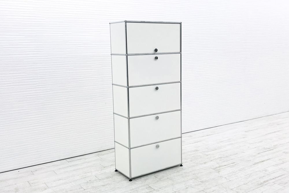 未使用品■USM/ハラーシステム■オープンシェルフ　1列4段　白　収納　オフィス USM Haller ハラーシステム ホワイト | 中古オフィス家具専門店