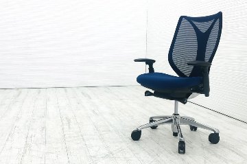 オカムラ サブリナチェア 中古 2018年製 ハイバック 中古オフィス家具 アジャストアーム Sabrina C853BR-FSY3 ミディアムブルー画像