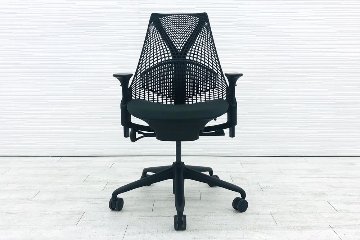ハーマンミラー セイルチェア 中古 2017年製 ダークグリーン SAYL Chairs デザインチェア 中古オフィス家具 可動肘画像
