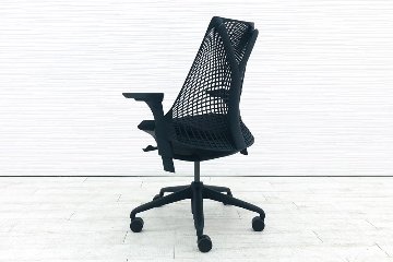 ハーマンミラー セイルチェア 中古 2018年製  SAYL Chairs フルアジャスタブルアーム 中古オフィス家具 可動肘 ミドルバック ブラック画像
