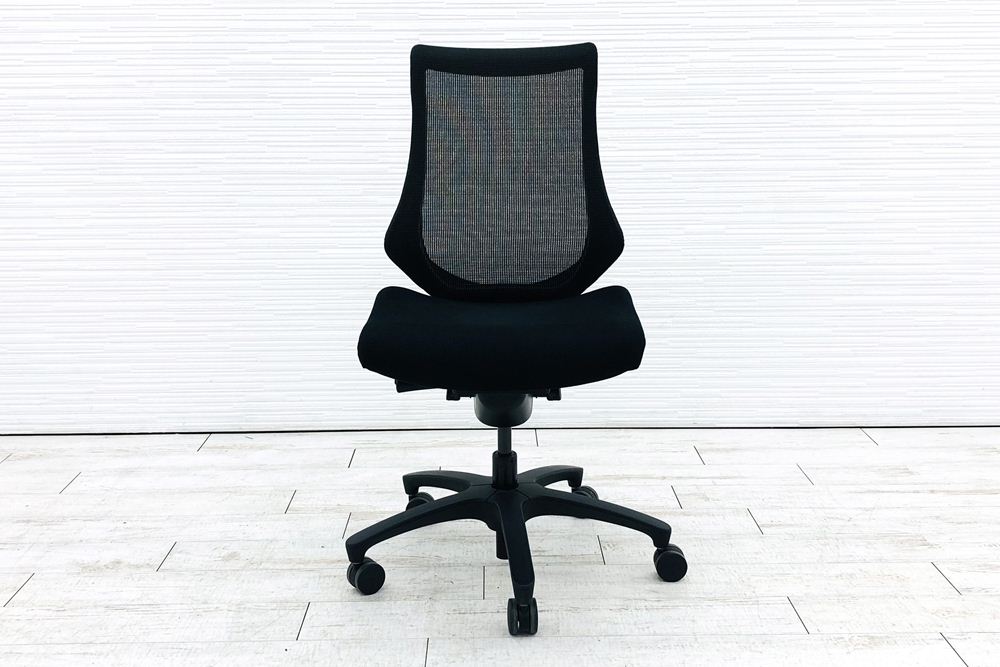 イトーキ エフチェア 2016年製 中古オフィスチェア クッション 肘無 事務椅子 ITOKI 中古オフィス家具 ブラック画像
