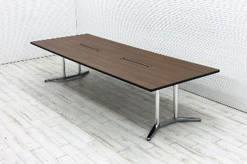 オカムラ ラティオⅡ 中古 W3200 幅3200 大型会議テーブル ミーティングテーブル 会議机 中古オフィス家具 ネオウッドダーク画像