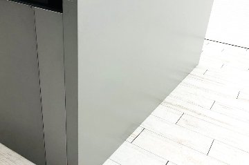 オカムラ プリシード L型デスク 中古 3段ワゴン付き エグゼクティブデスク 高級デスク 中古オフィス家具 木目天板 左ラウンド画像