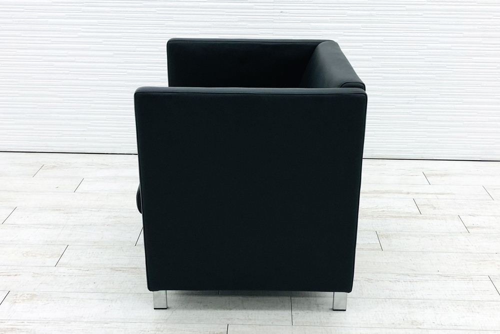 オカムラ L475シリーズ 中古 多目的チェア 応接ソファ 安楽椅子 ミーティングチェア 応接チェア 会議椅子 中古オフィス家具 革画像