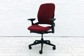 スチールケース リープチェア V2 中古 クッション Steelcase Leap 中古オフィス家具 OAチェア レッド 46216179の画像