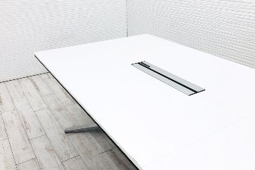 オカムラ ラティオⅡ 中古 W3200 幅3200 大型会議テーブル ミーティングテーブル 会議机 中古オフィス家具 ホワイト画像