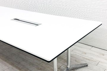 オカムラ ラティオⅡ 中古 W3200 幅3200 大型会議テーブル ミーティングテーブル 会議机 中古オフィス家具 ホワイト画像