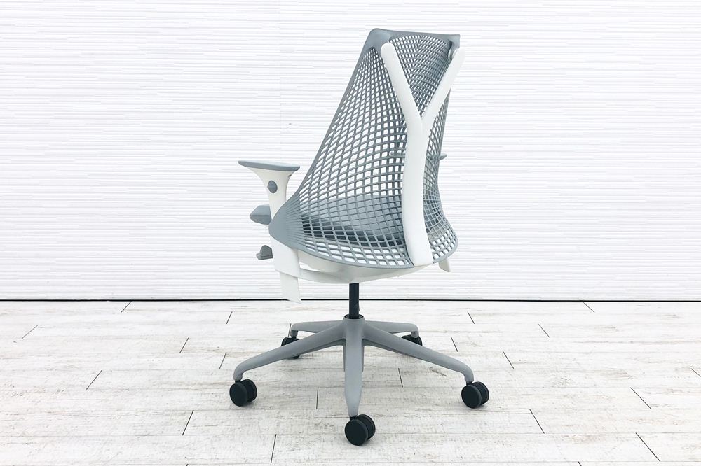 セイルチェア 2017年製 中古 ハーマンミラー ミドルバックメッシュ SAYL Chairs デザインチェア 中古オフィス家具 可動肘 グレー画像