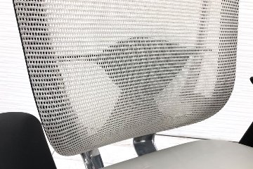 オカムラ コンテッサチェア 中古 2015年製 エクストラハイバック 高機能チェア 大型ヘッドレスト 座レザー 中古オフィス家具 ホワイト画像