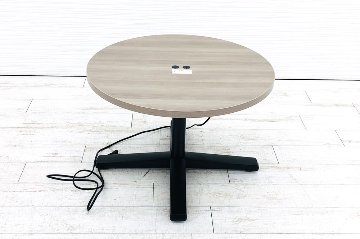 オカムラ 中古 丸テーブル ミーティングテーブル 会議机 カフェテーブル 中古オフィス家具 幅750 87AB6E MX62 プライズウッドミディアム 750/750/500画像
