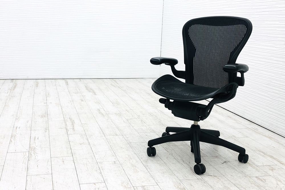 アーロンチェア 中古 ハーマンミラー Bサイズ スタンダード Bスタンダード Bスタ 固定肘 メッシュ Herman Miller 中古オフィス家具の画像