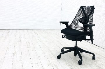 ハーマンミラー セイルチェア 中古  SAYL Chairs フルアジャスタブルアーム 中古オフィス家具 可動肘 ミドルバック ブラック画像