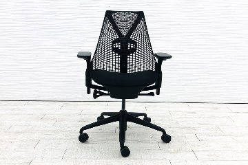 ハーマンミラー セイルチェア 中古  SAYL Chairs フルアジャスタブルアーム 中古オフィス家具 可動肘 ミドルバック ブラックの画像