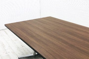 オカムラ ラティオ 中古 幅3600 ミーティングテーブル 大型会議テーブル 中古オフィス家具 ネオウッドダーク 3600/1200/720画像