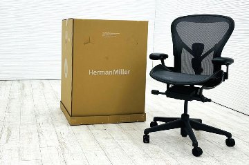 【未開封未使用品】 ハーマンミラー アーロンチェア リマスタード Bサイズ フル装備 中古 Herman Miller Aeron Chairs 中古オフィス家具 グラファイトの画像
