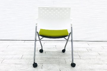 ミーティングチェア コクヨ ピエガ ネスティングチェア 会議椅子 中古オフィス家具 多目的チェア CK-720PAWGXQ4-W画像