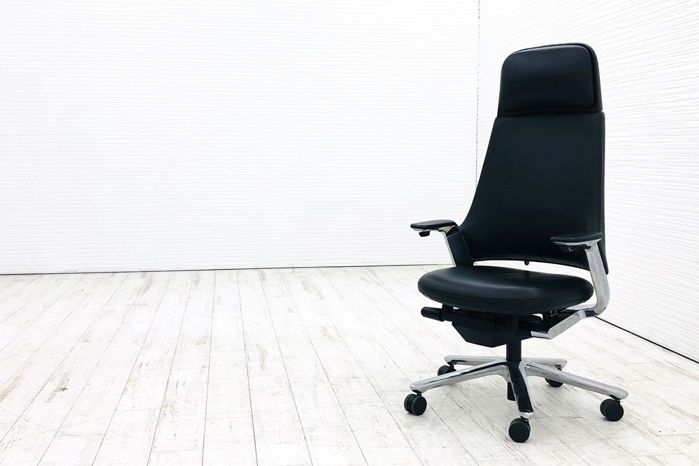 レオニスチェア エクストラハイバック LEONIS イトーキ 中古 2020年製 役員チェア エグゼクティブチェア 中古オフィス家具 レザーの画像
