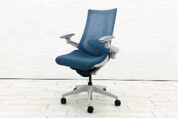 アクトチェア 2020年製 中古 イトーキ Act 可動肘 ランバーサポート 事務椅子 ITOKI 中古オフィス家具 ダックブルー画像