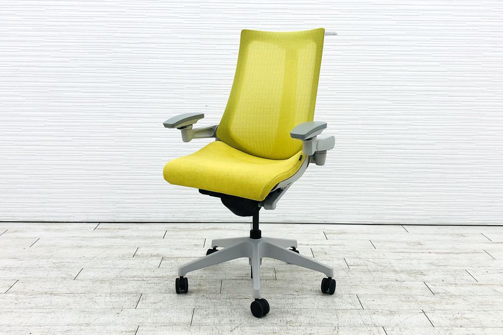 アクトチェア 2020年製 中古 イトーキ Act 可動肘 事務椅子 ITOKI 中古オフィス家具 カナリアイエロー