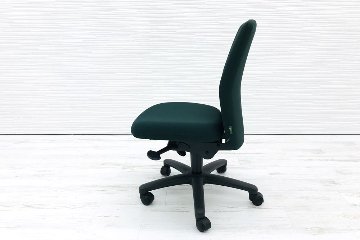ブロスチェア 中古 オフィスチェア イトーキ ブロス 肘なし グリーン 事務椅子 ITOKI 布張り クッション 中古オフィス家具画像