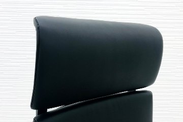 デュークチェア 2017年製 中古 オカムラ エクストラハイバック デューク 高機能チェア 中古オフィス家具 革 ブラック CZ87ZXの画像