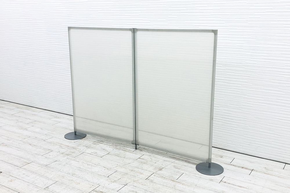 ウチダ UCHIDA 折りたたみ式パーテーション 自立式パーテーション 中古 間地切り ホワイト 1800/270/1350の画像