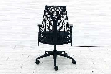 ハーマンミラー セイルチェア 中古 2020年製 SAYL Chairs デザインチェア 中古オフィス家具 可動肘 ブラック画像