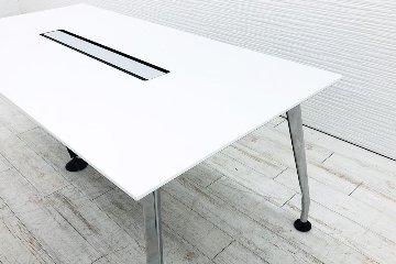 コクヨ SAIBI サイビ 小型会議テーブル 中古 ミーティングテーブル 幅1800 ホワイト 中古オフィス家具 1800/900/720画像