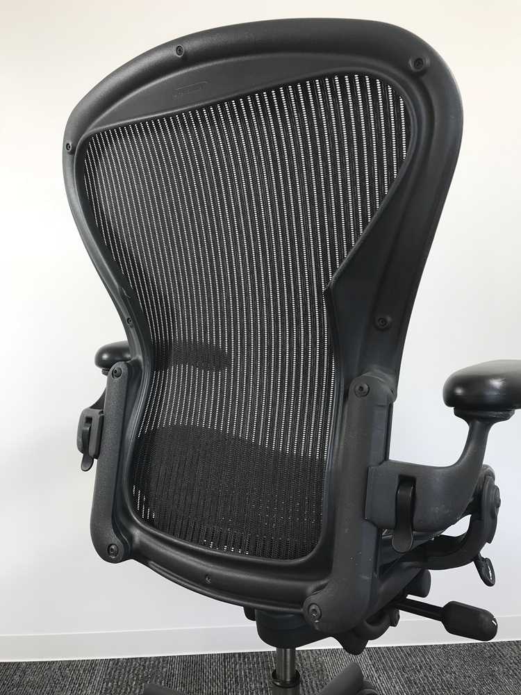 アーロンチェア 中古 ハーマンミラー Bサイズ フル装備 (ランバー無) アーロン Herman Miller オフィスチェア 中古オフィス家具 椅子 肘レバータイプ画像