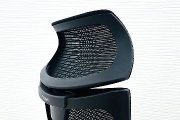 バロンチェア Baron オカムラ 2017年製 エクストラハイバック 座面クッション 可動肘 中古オフィス家具 可動ヘッドレスト ブラック画像